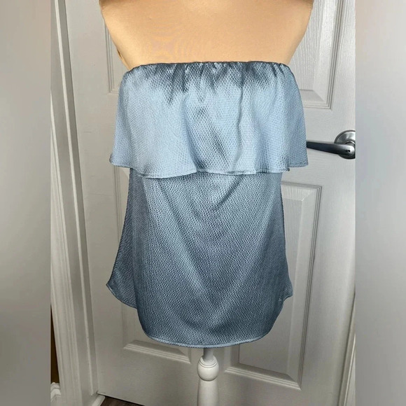 TYCHE HAMMERED STRAPLESS SATIN TOP NEW MEDIUM - Picture 11 of 12